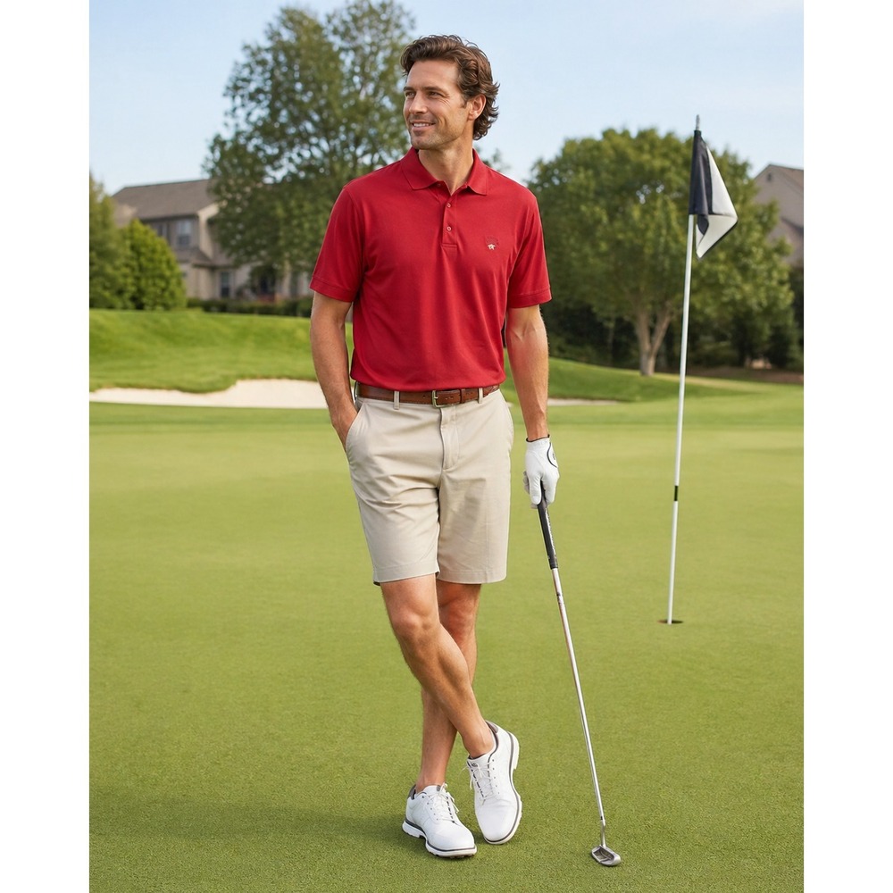 Cutter & Buck Golf Polo Shirt Mens XXL‎ Red Cotton Mercerized "Forest Highlands"